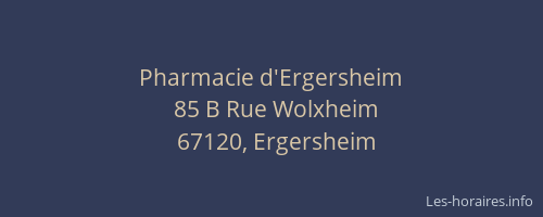 Pharmacie d'Ergersheim