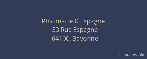Pharmacie D Espagne