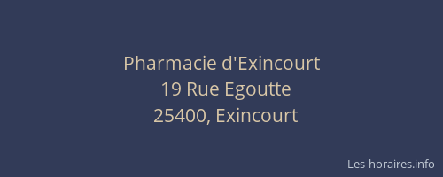 Pharmacie d'Exincourt