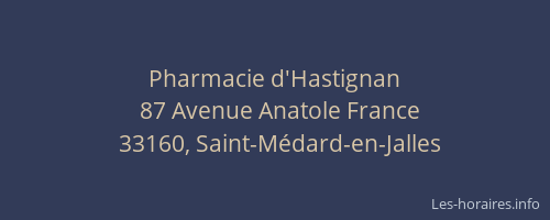 Pharmacie d'Hastignan