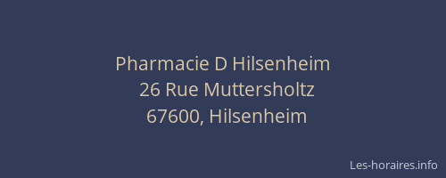 Pharmacie D Hilsenheim