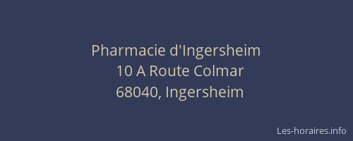 Pharmacie d'Ingersheim