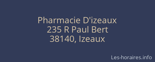 Pharmacie D'izeaux
