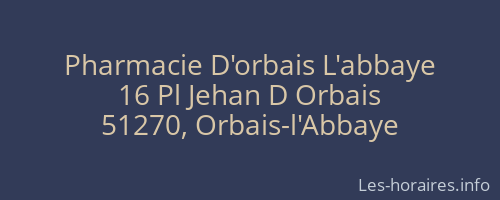 Pharmacie D'orbais L'abbaye