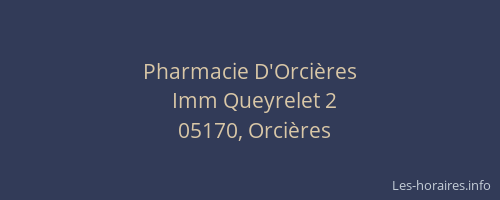 Pharmacie D'Orcières