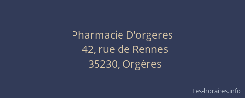 Pharmacie D'orgeres