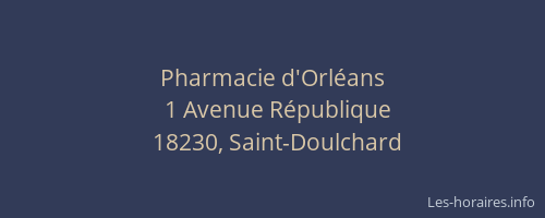 Pharmacie d'Orl&eacute;ans