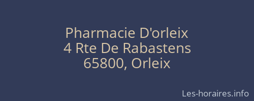 Pharmacie D'orleix
