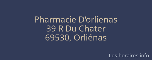 Pharmacie D'orlienas