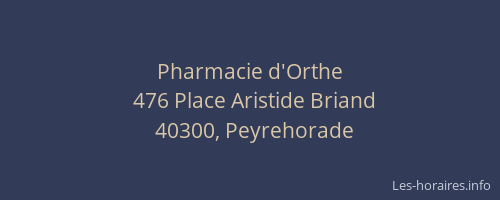 Pharmacie d'Orthe