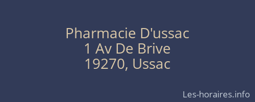 Pharmacie D'ussac