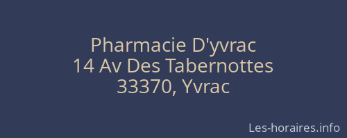 Pharmacie D'yvrac