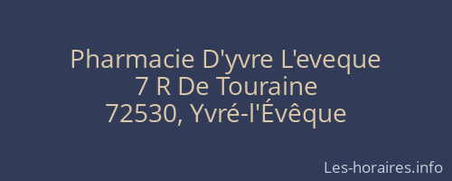 Pharmacie D'yvre L'eveque