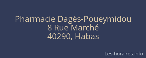 Pharmacie Dagès-Poueymidou