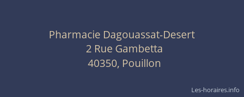 Pharmacie Dagouassat-Desert
