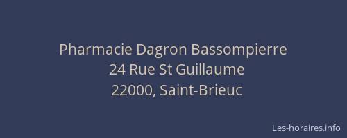 Pharmacie Dagron Bassompierre