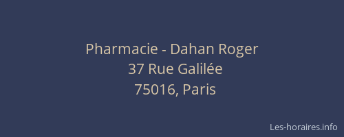 Pharmacie - Dahan Roger