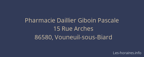 Pharmacie Daillier Giboin Pascale