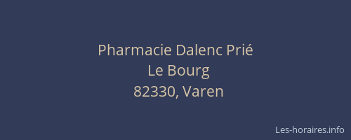 Pharmacie Dalenc Prié