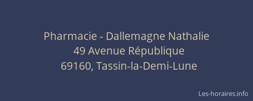 Pharmacie - Dallemagne Nathalie