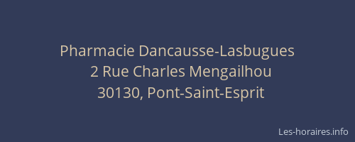 Pharmacie Dancausse-Lasbugues