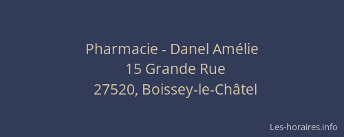 Pharmacie - Danel Am&eacute;lie
