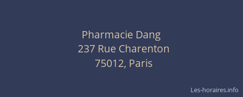Pharmacie Dang