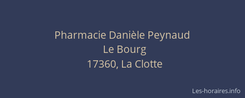 Pharmacie Dani&egrave;le Peynaud