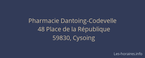 Pharmacie Dantoing-Codevelle