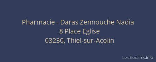 Pharmacie - Daras Zennouche Nadia