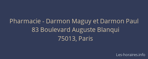Pharmacie - Darmon Maguy et Darmon Paul