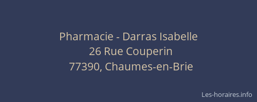 Pharmacie - Darras Isabelle