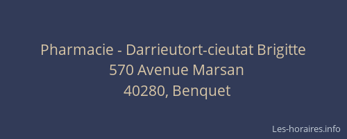 Pharmacie - Darrieutort-cieutat Brigitte