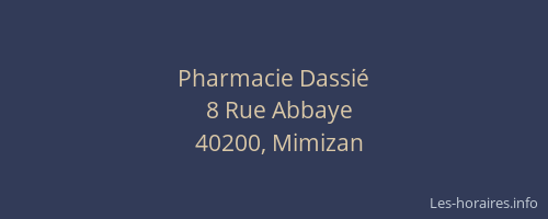 Pharmacie Dassi&eacute;