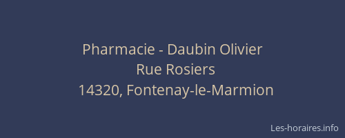 Pharmacie - Daubin Olivier