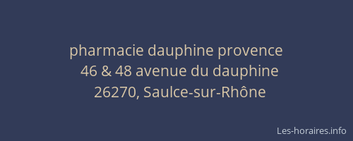 pharmacie dauphine provence