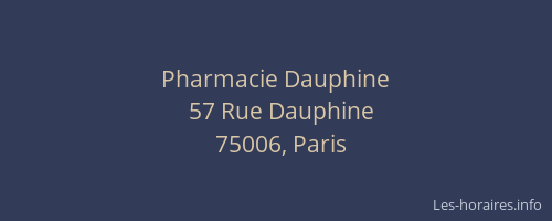 Pharmacie Dauphine