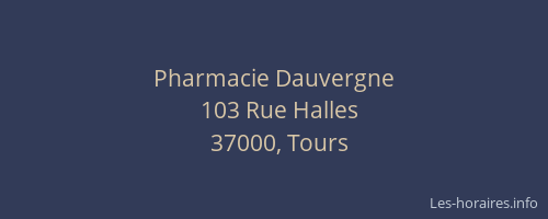 Pharmacie Dauvergne