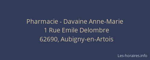 Pharmacie - Davaine Anne-Marie