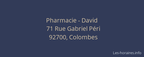 Pharmacie - David