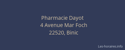 Pharmacie Dayot