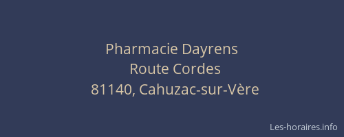 Pharmacie Dayrens