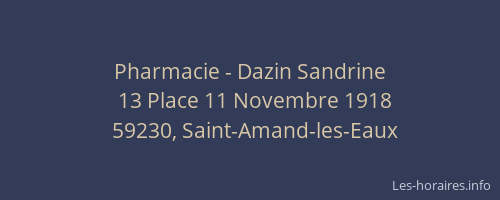 Pharmacie - Dazin Sandrine
