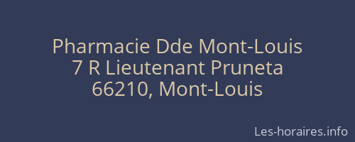 Pharmacie Dde Mont-Louis