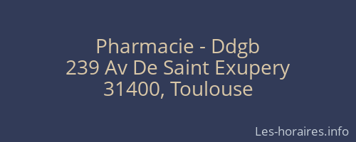 Pharmacie - Ddgb