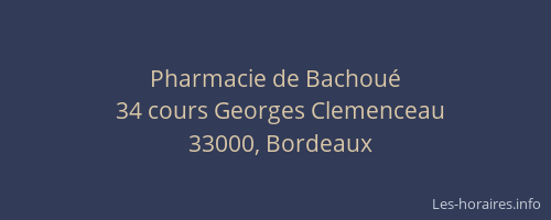 Pharmacie de Bachoué