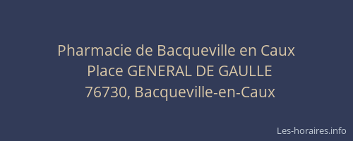 Pharmacie de Bacqueville en Caux