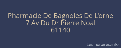 Pharmacie De Bagnoles De L'orne