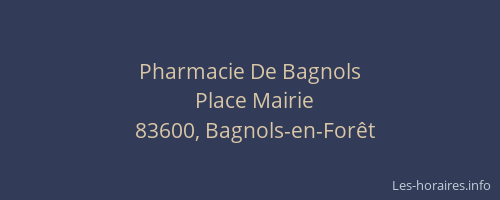Pharmacie De Bagnols