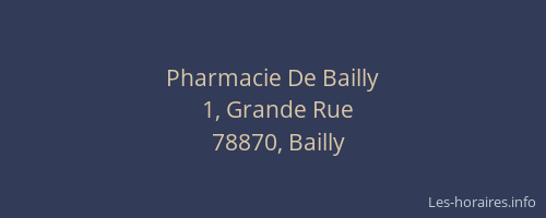 Pharmacie De Bailly